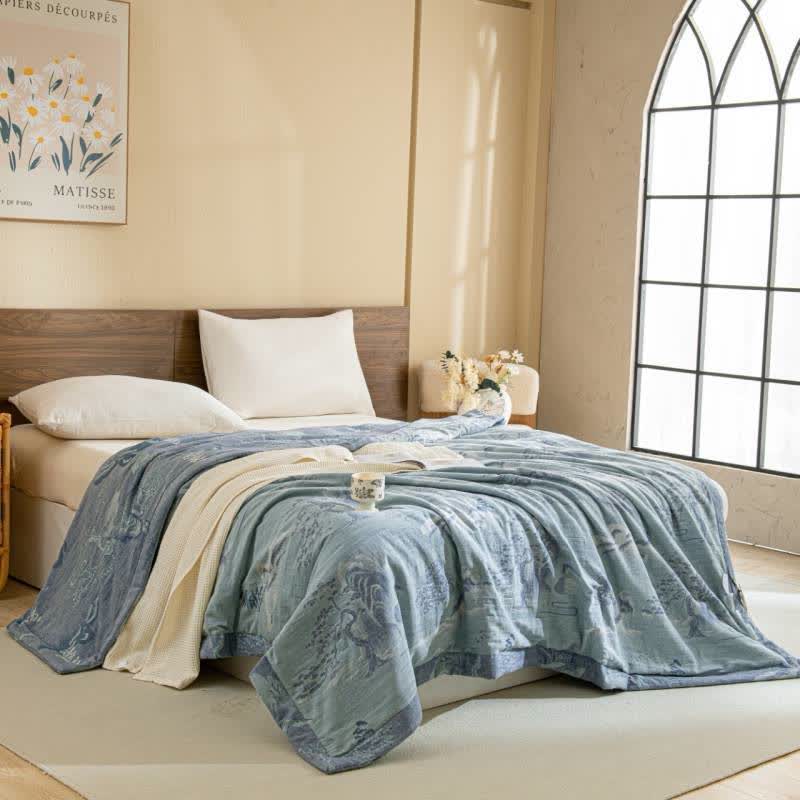 Landscape Double Layer Cotton Gauze Breathable Quilt