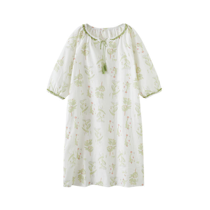 Refresh Floral Cotton Gauze Soft Nightdress