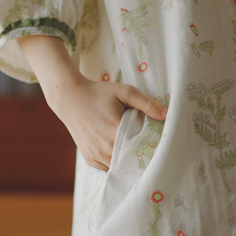 Refresh Floral Cotton Gauze Soft Nightdress