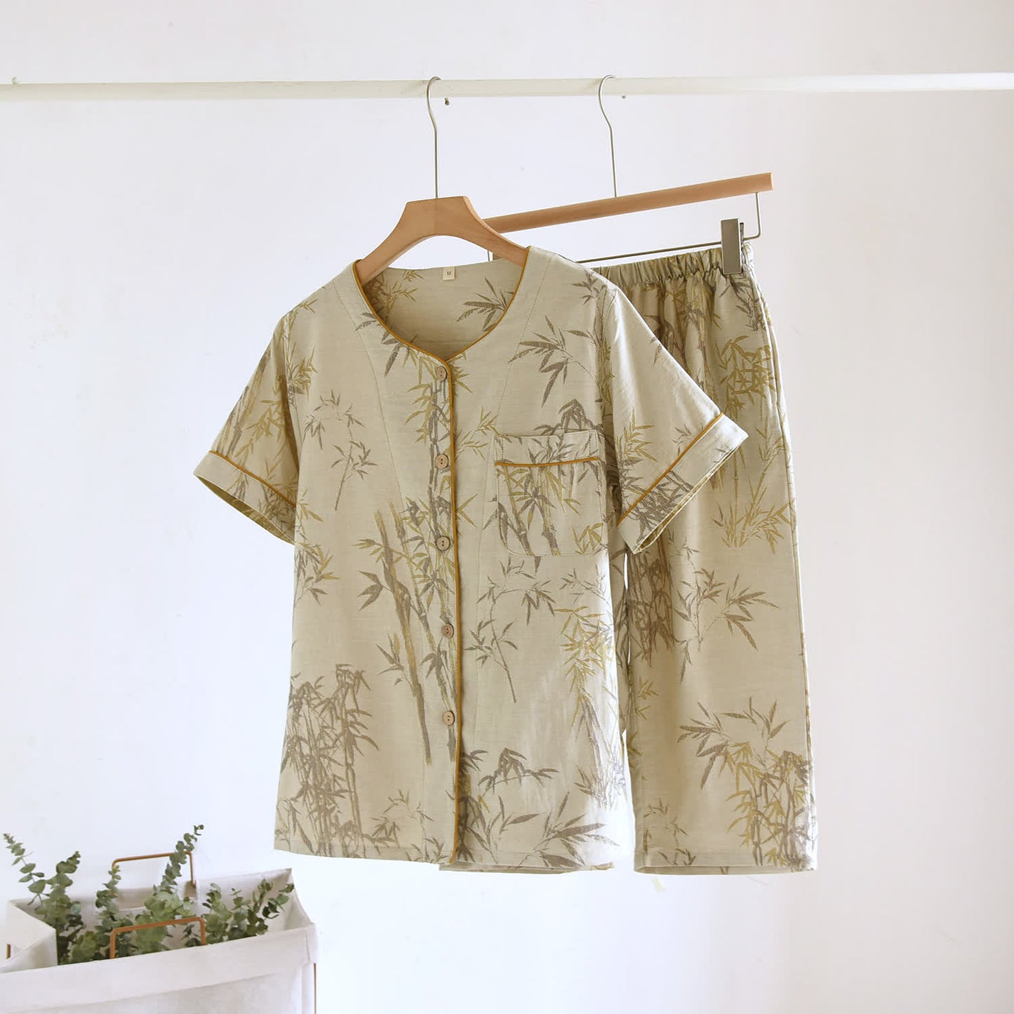 Rural Bamboo Cardigan Pure Cotton Pajama Set