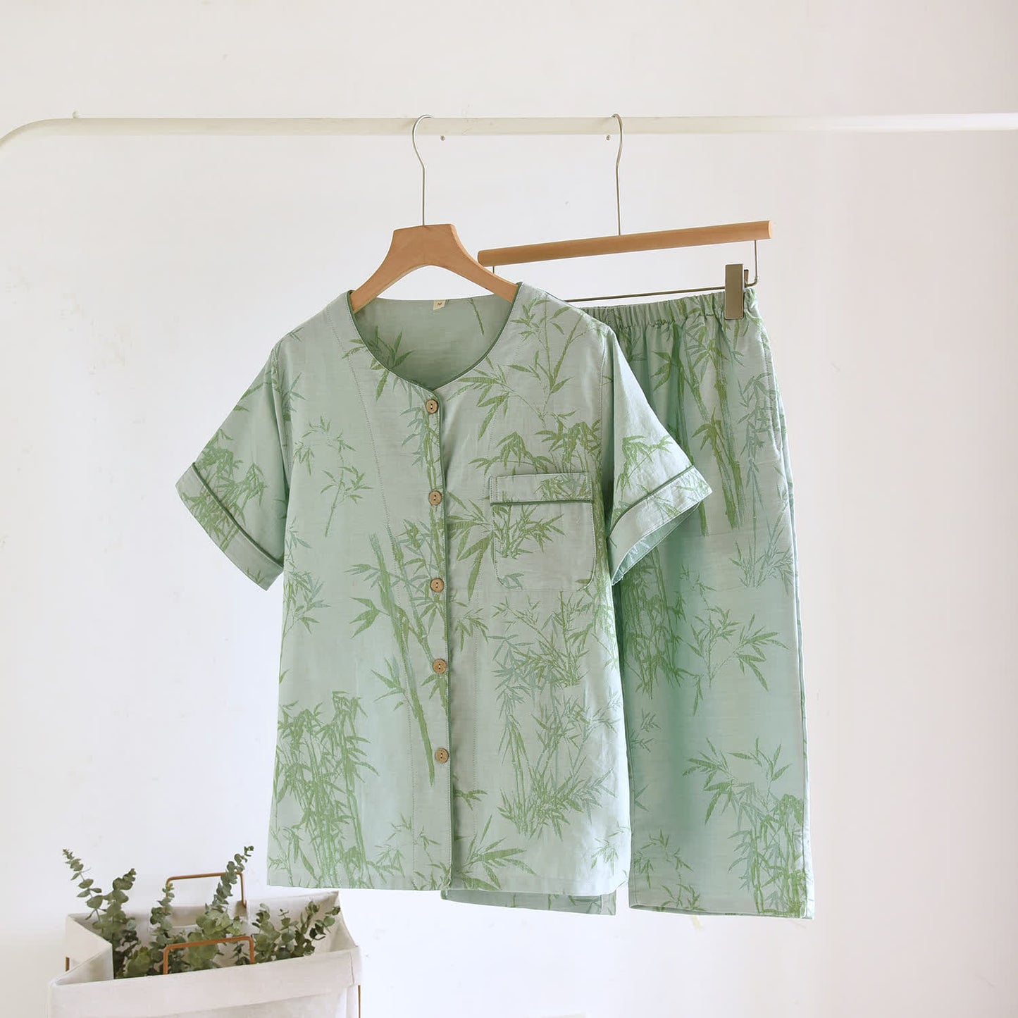 Rural Bamboo Cardigan Pure Cotton Pajama Set