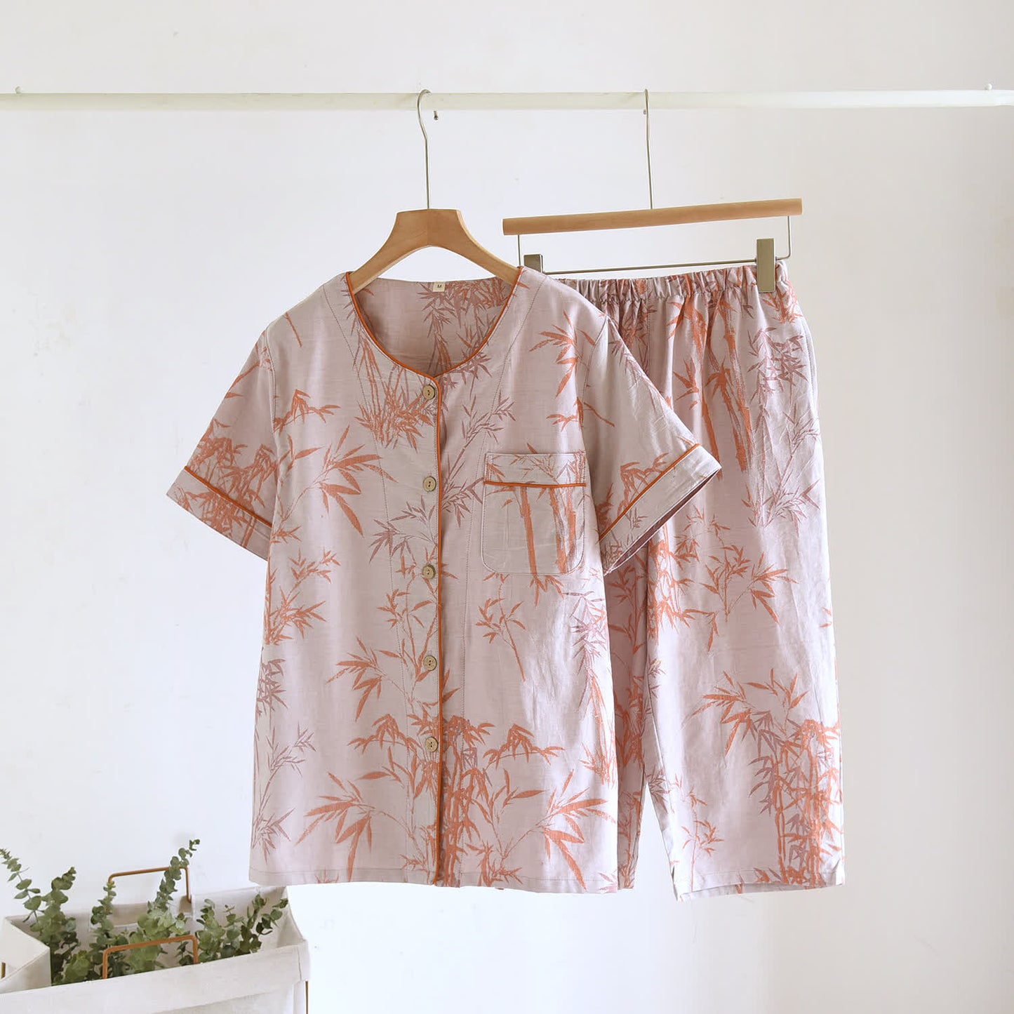 Rural Bamboo Cardigan Pure Cotton Pajama Set