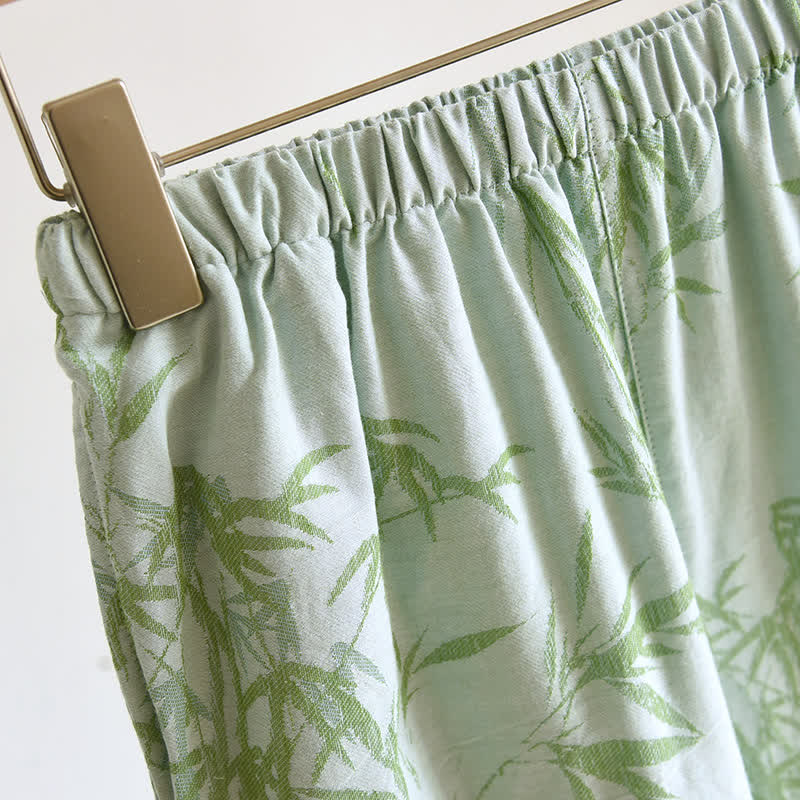 Rural Bamboo Cardigan Pure Cotton Pajama Set