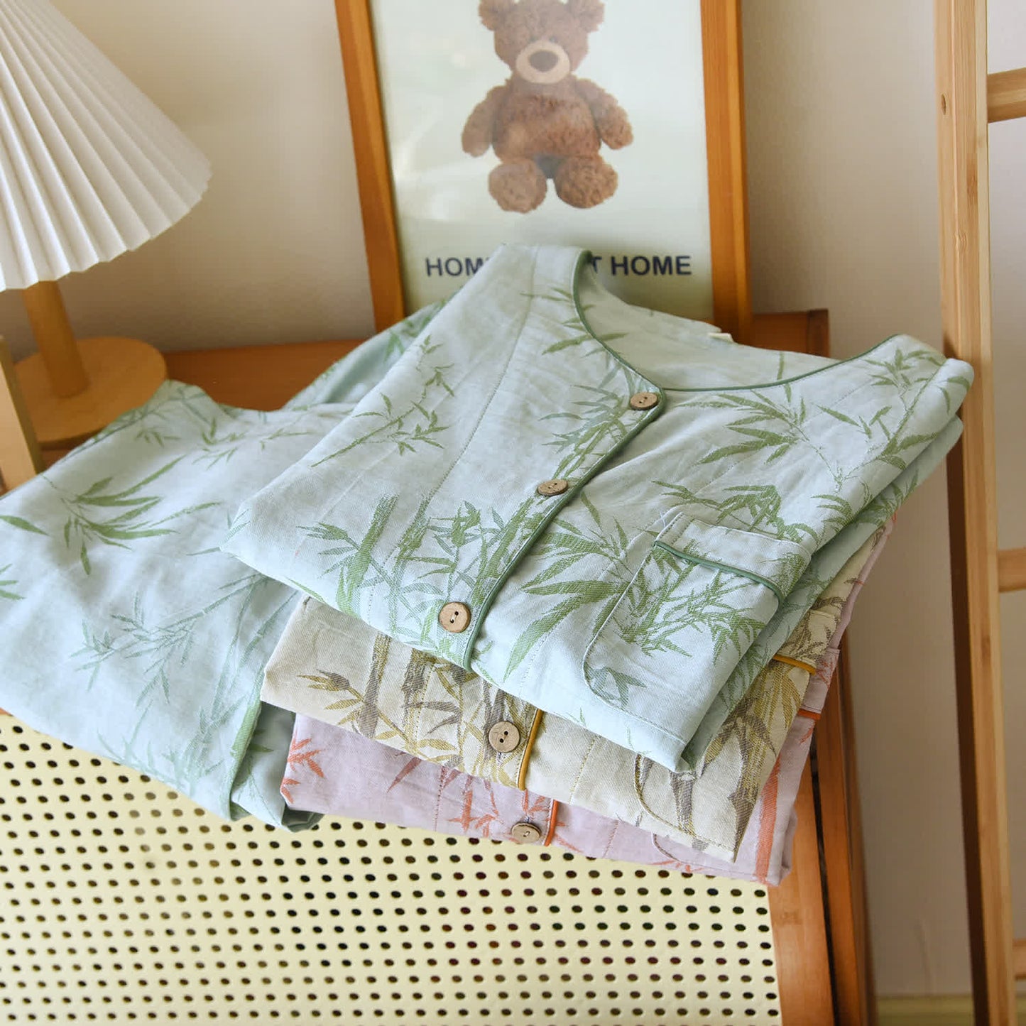 Rural Bamboo Cardigan Pure Cotton Pajama Set