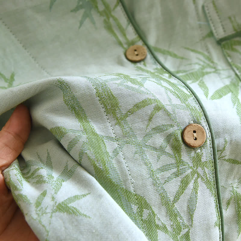Rural Bamboo Cardigan Pure Cotton Pajama Set