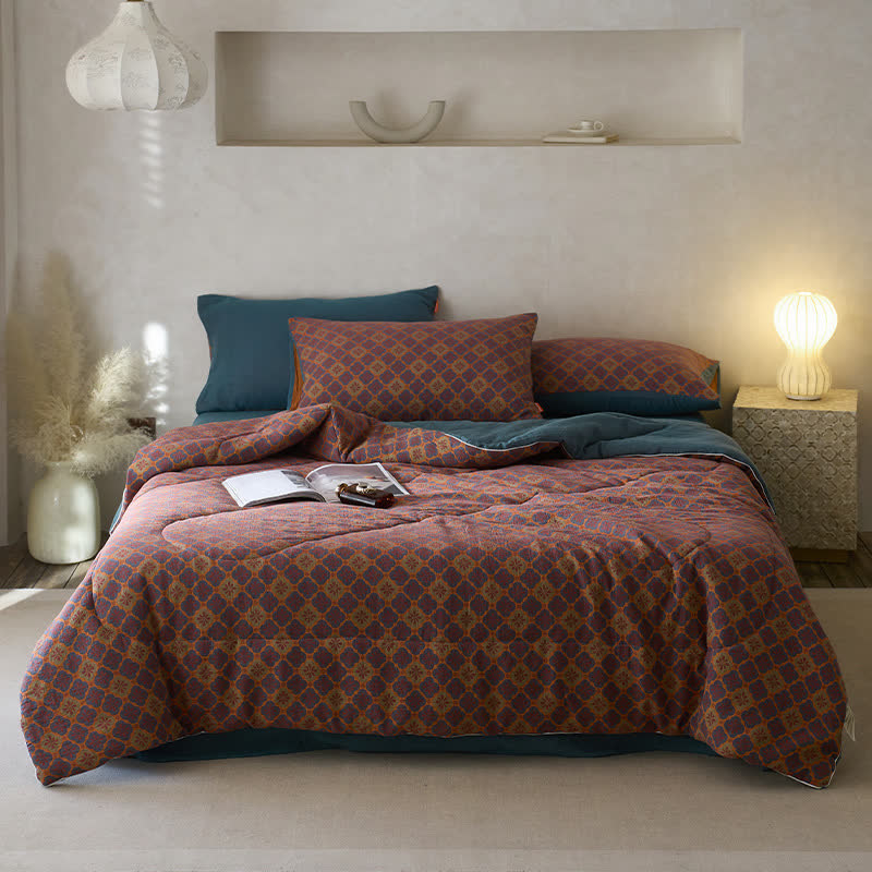 Cotton Gauze Comfy Jacquard Vintage Bedding - Bedding Set - Queen - image 1