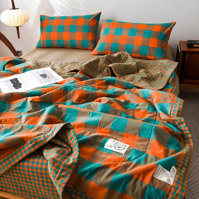 Yarn-dyed Plaid Pure Cotton Vintage Bedding