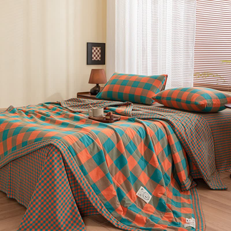 Yarn-dyed Plaid Pure Cotton Vintage Bedding