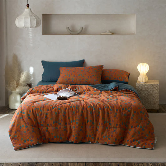 Jacquard Leaf Cotton Gauze Comfy Bedding