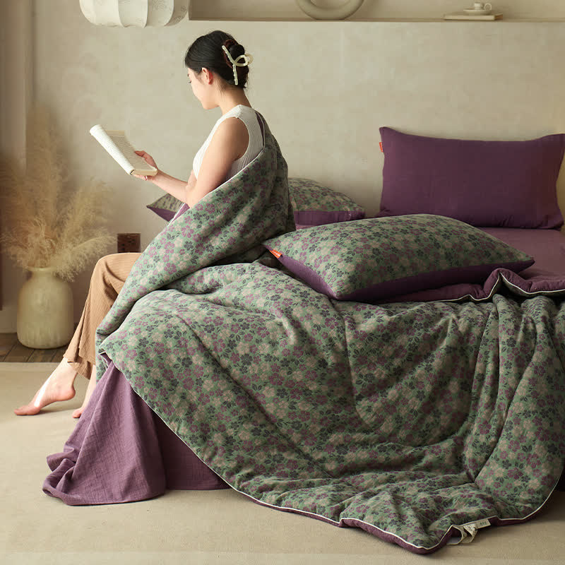 Jacquard Flower Cotton Gauze Comfy Bedding