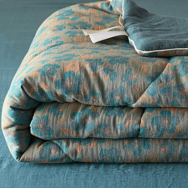 Double Layer Floral Cotton Gauze Bedding