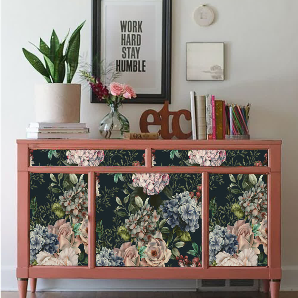 Retro Floral DIY Removable Decorative Wallpaper
