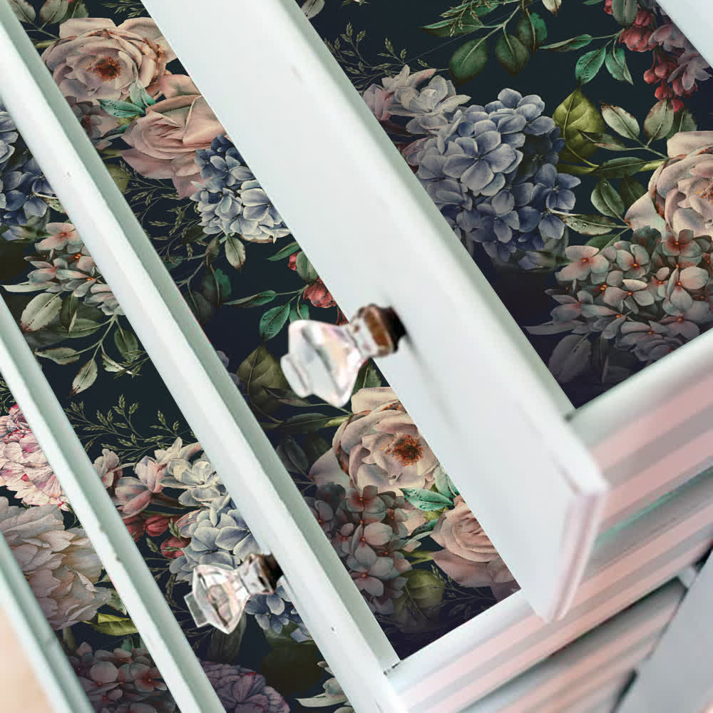 Retro Floral DIY Removable Decorative Wallpaper
