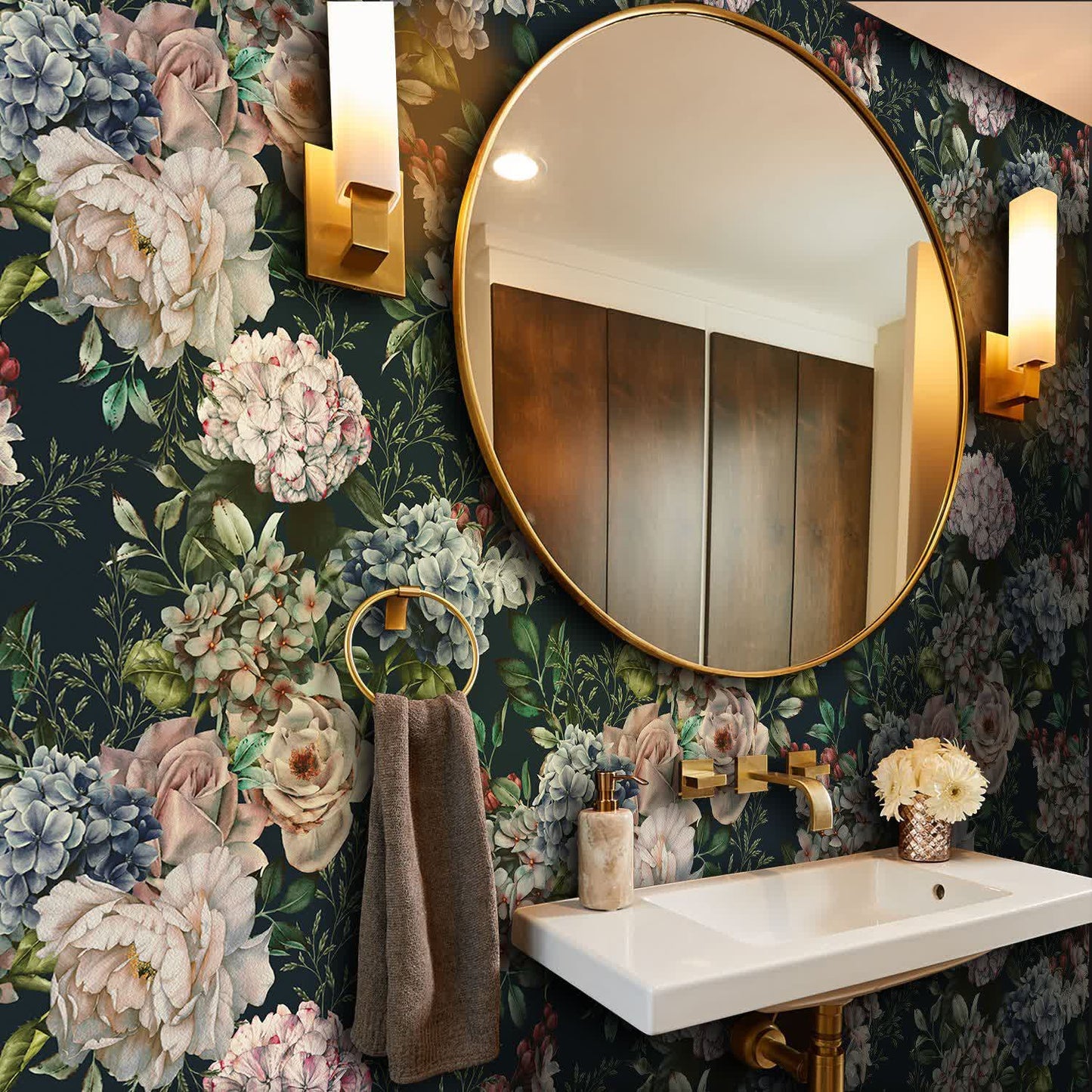 Retro Floral DIY Removable Decorative Wallpaper