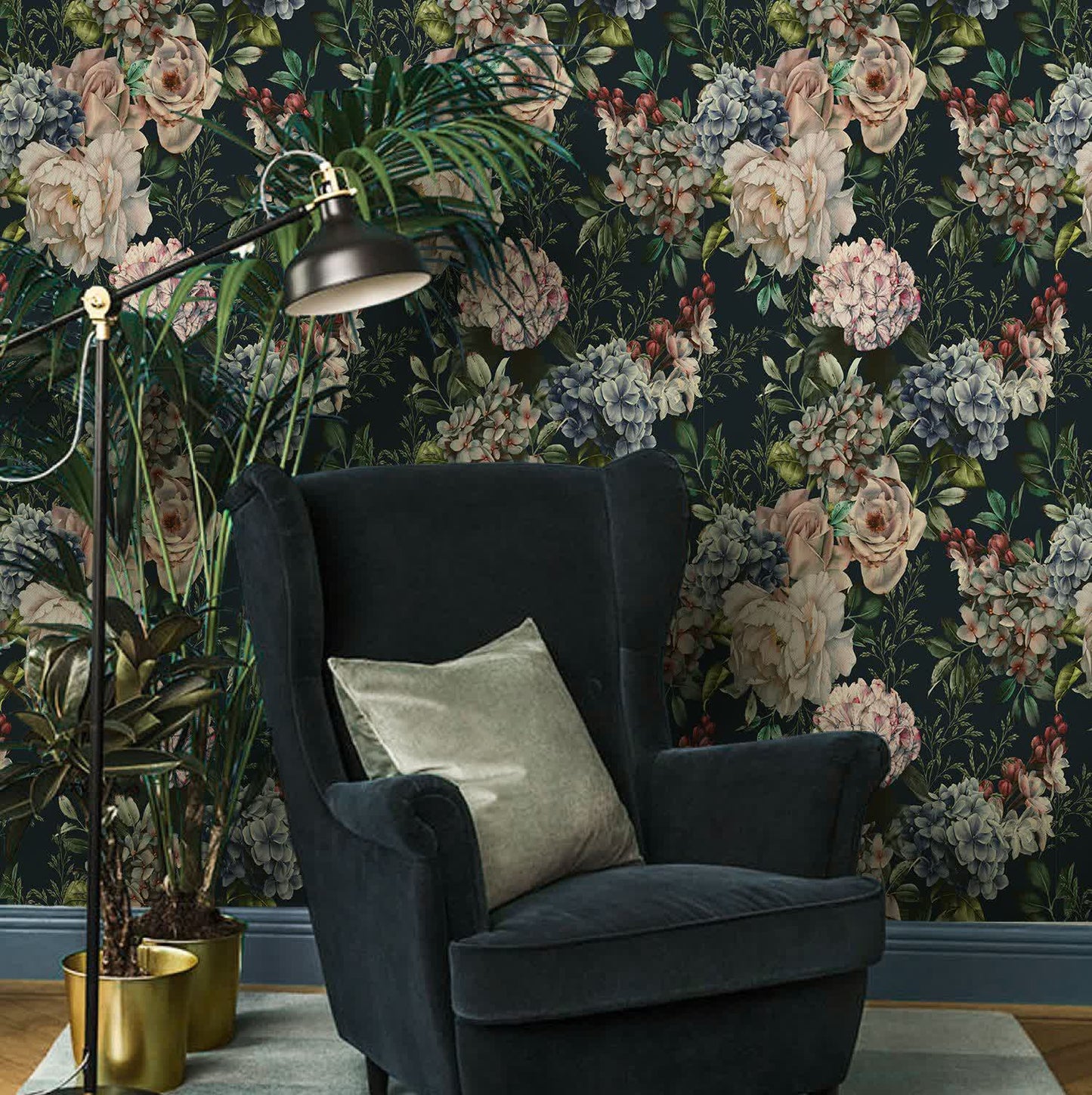 Retro Floral DIY Removable Decorative Wallpaper