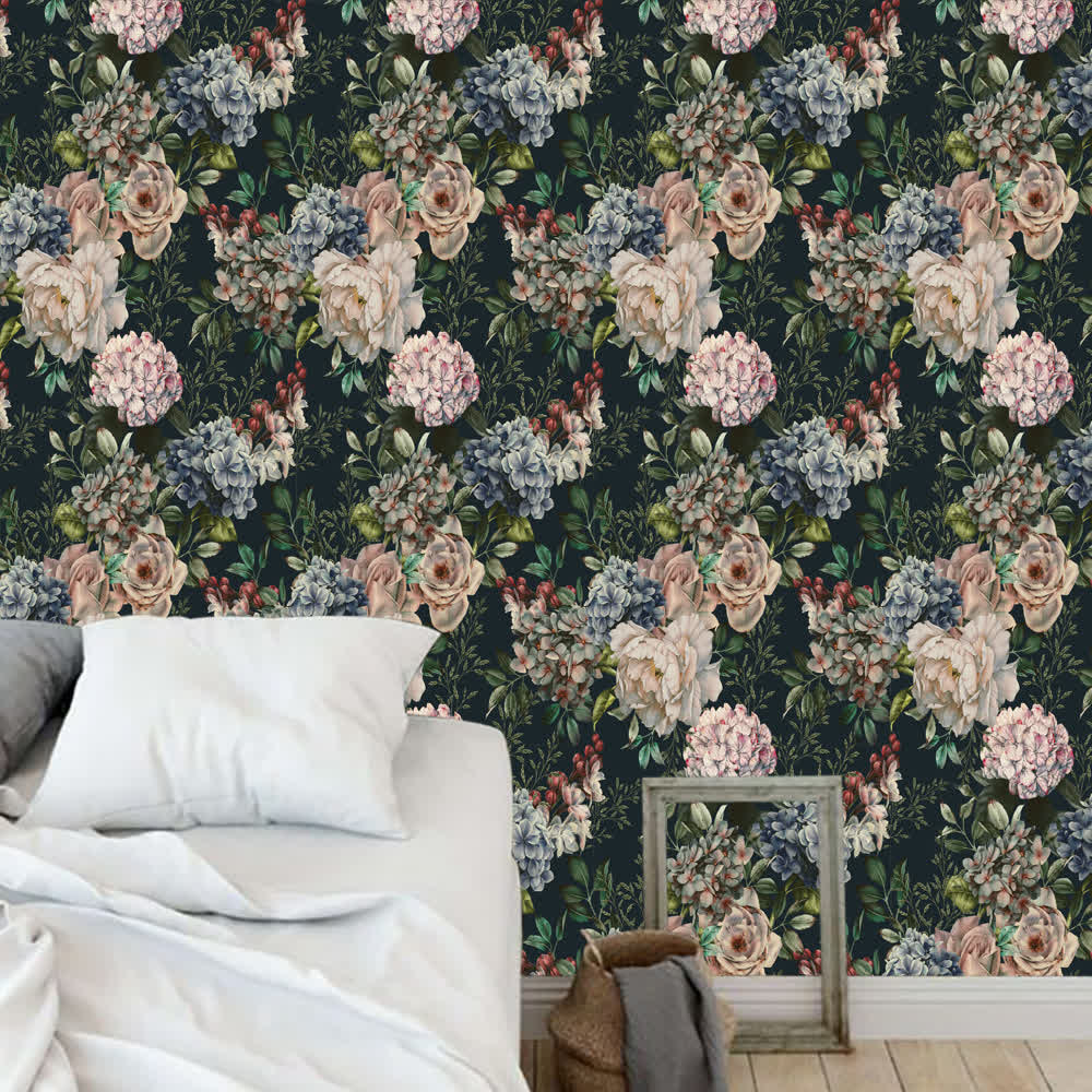 Retro Floral DIY Removable Decorative Wallpaper