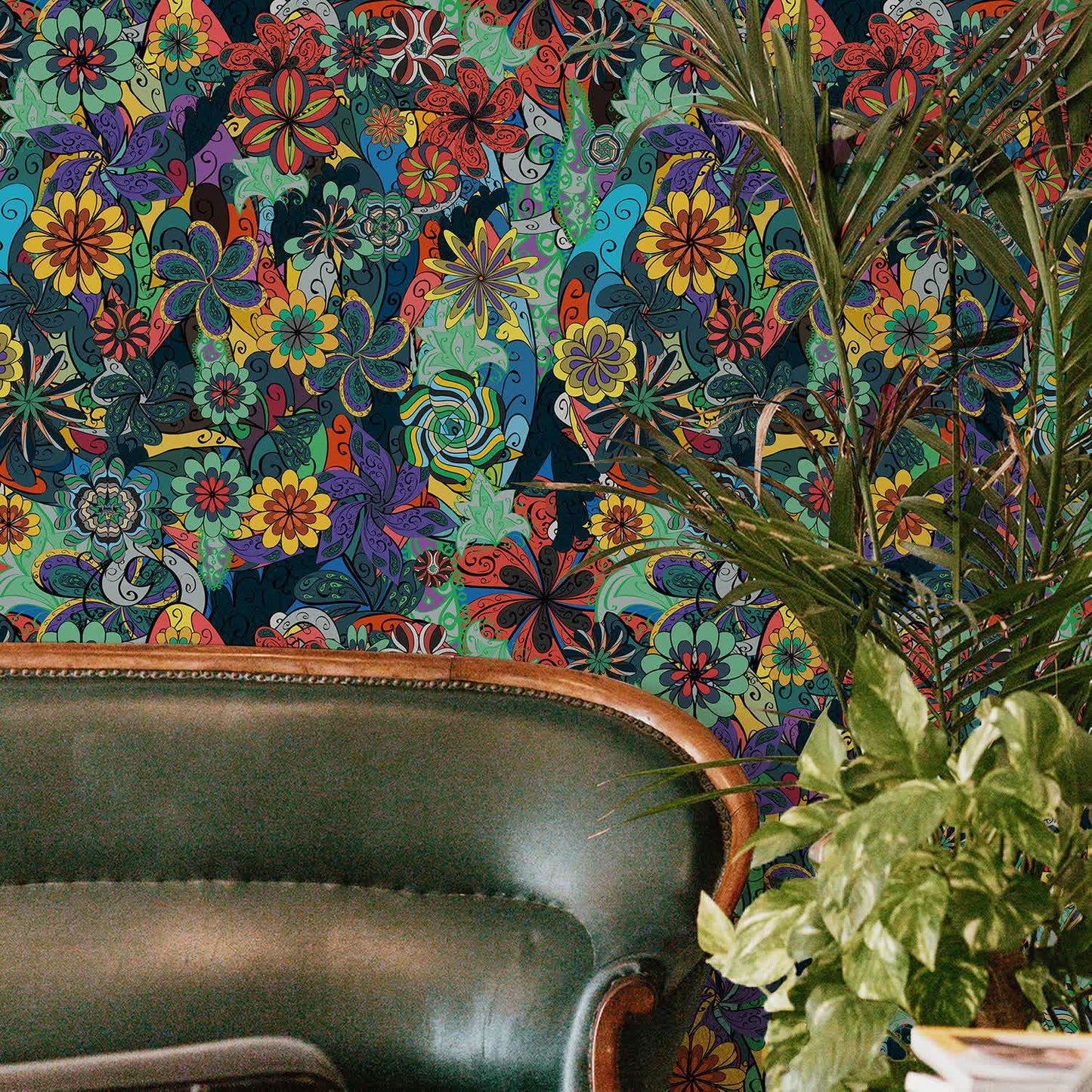 DIY Removable Bright Floral Decorative Wallpaper