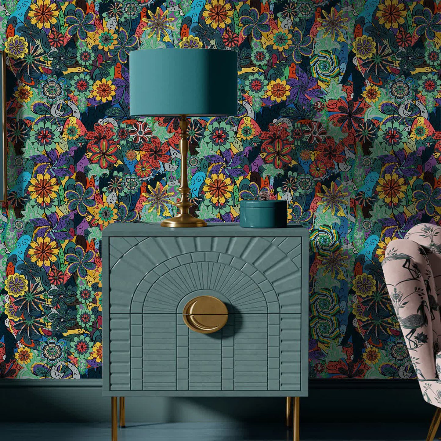 DIY Removable Bright Floral Decorative Wallpaper