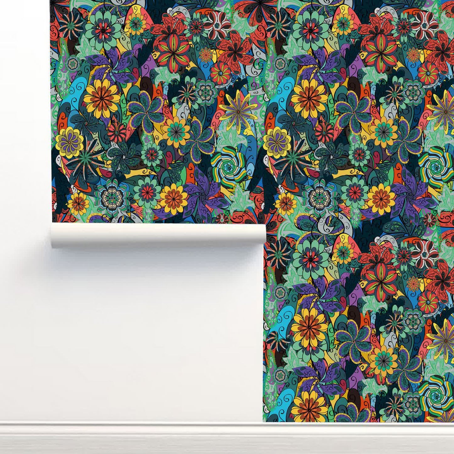 DIY Removable Bright Floral Decorative Wallpaper