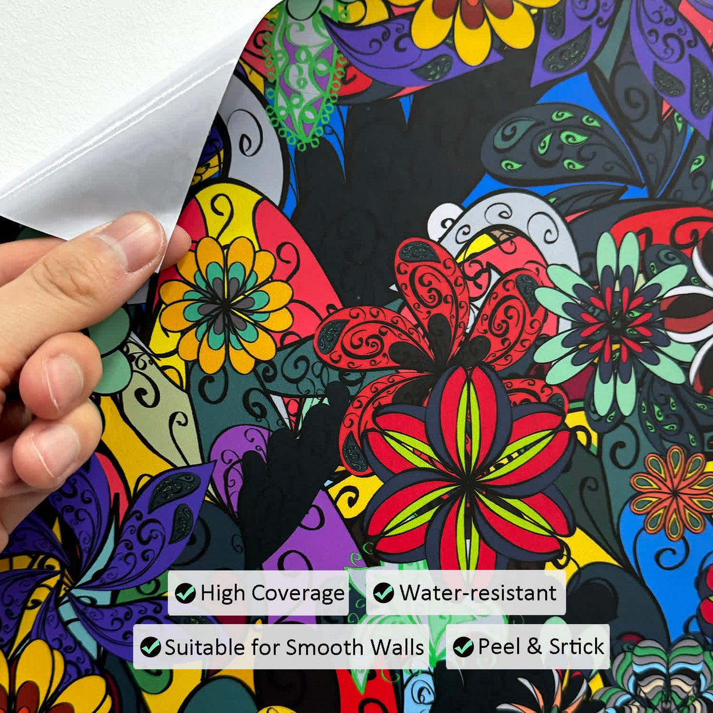 DIY Removable Bright Floral Decorative Wallpaper