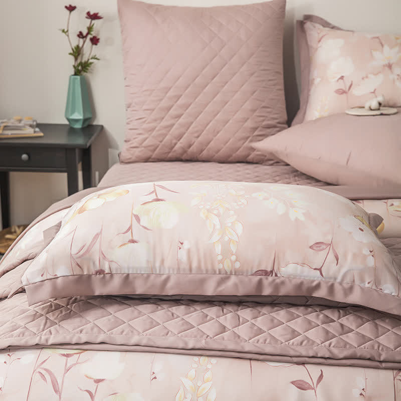 Lyocell Fiber Quilted Floral Bedding