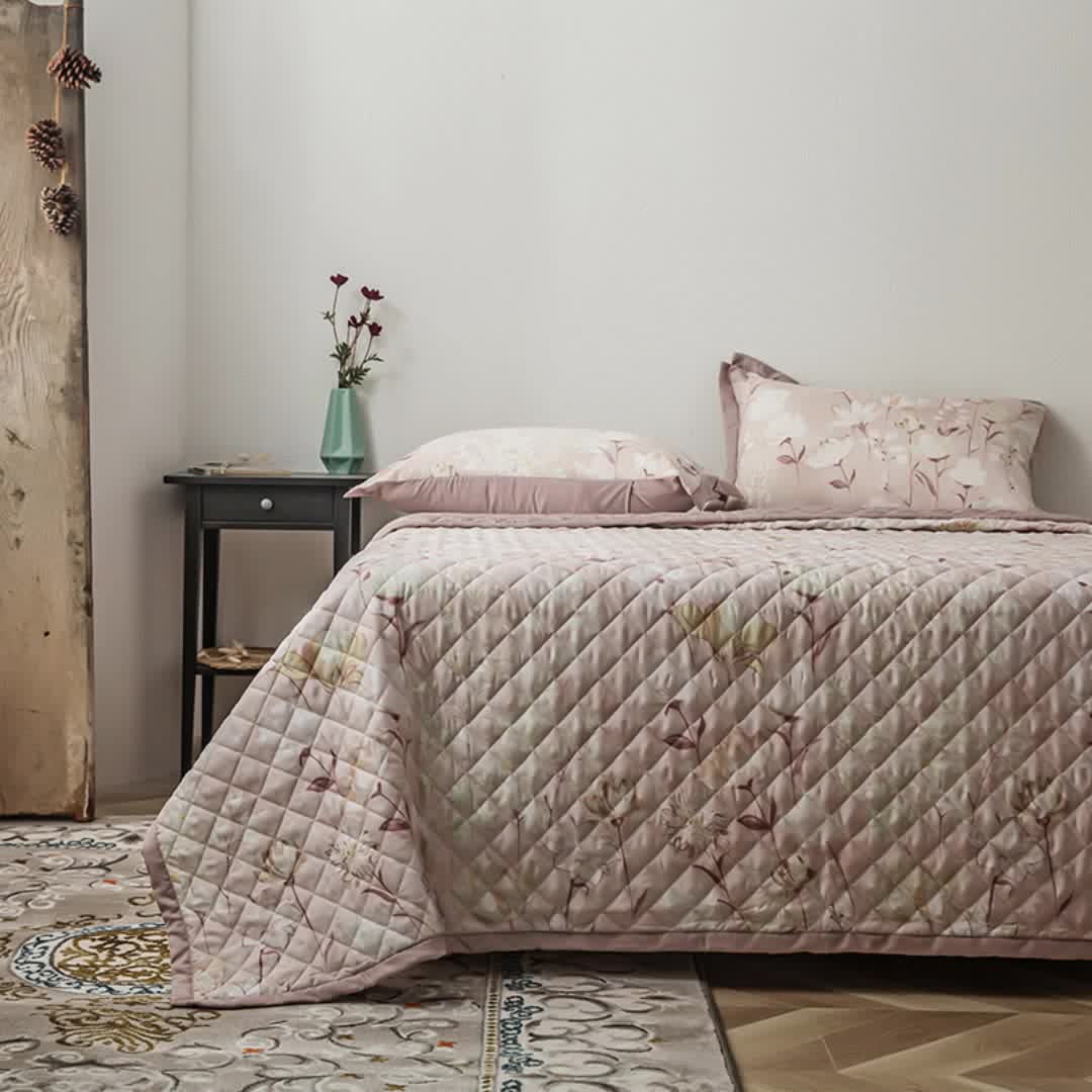 Lyocell Fiber Quilted Floral Bedding