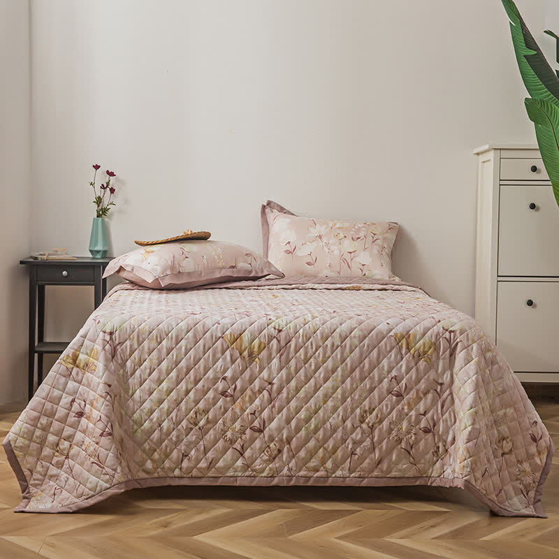 Lyocell Fiber Quilted Floral Bedding