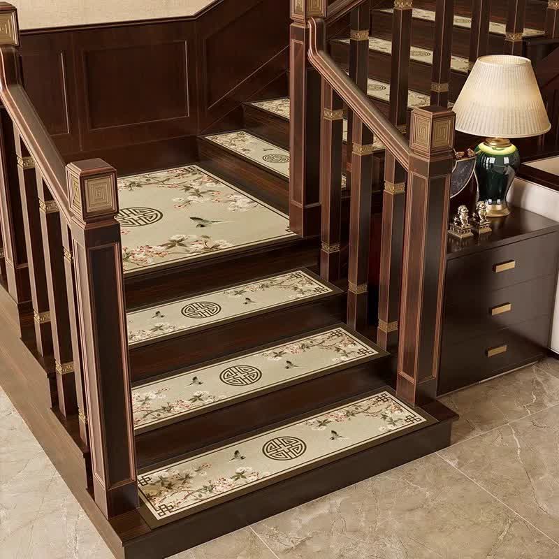 Floral Bird Cuttable Non-slip Stair Treads