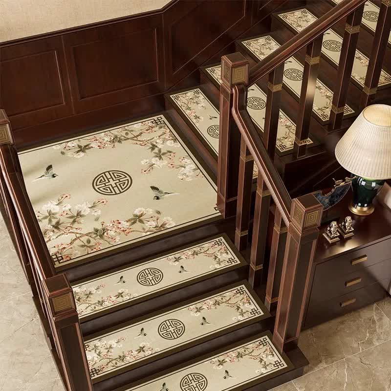 Floral Bird Cuttable Non-slip Stair Treads