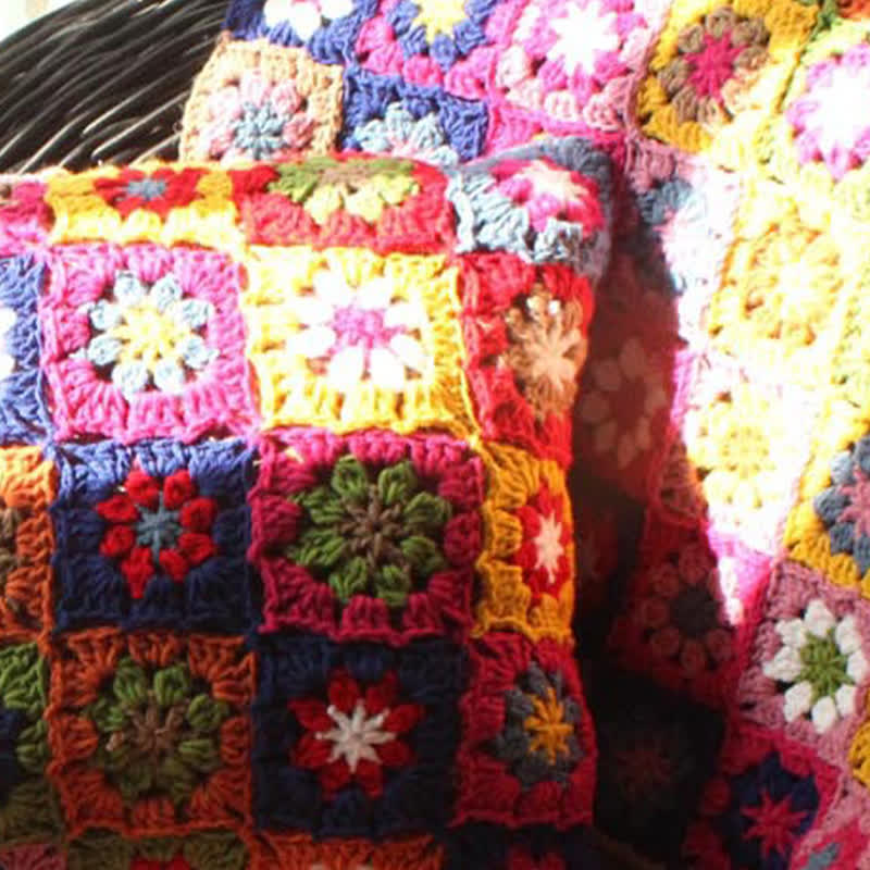 Rural Daisy Handmade Crochet Pillowcase