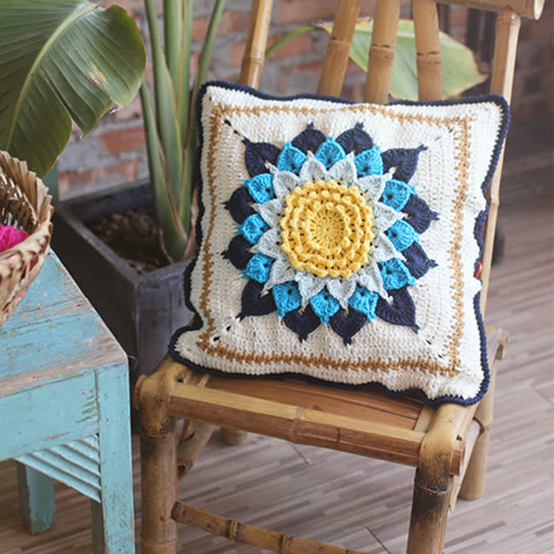 Pastoral Handmade Crochet Decorative Pillowcase