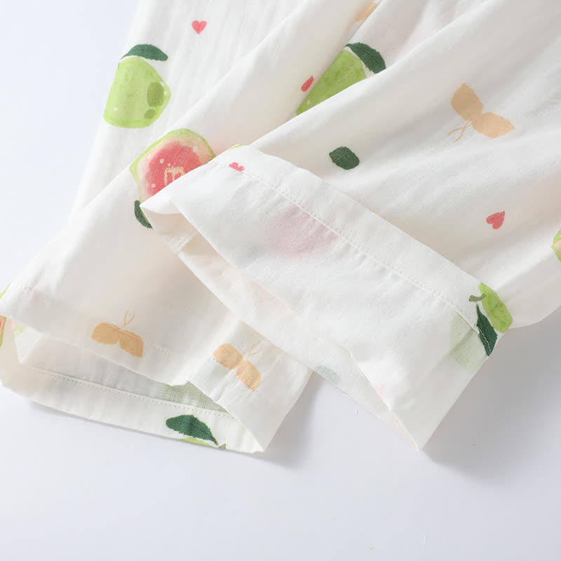 Guava Print Cotton Gauze Loungewear Set