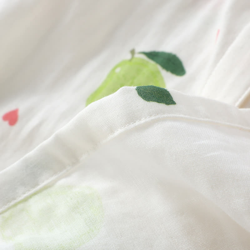Guava Print Cotton Gauze Loungewear Set