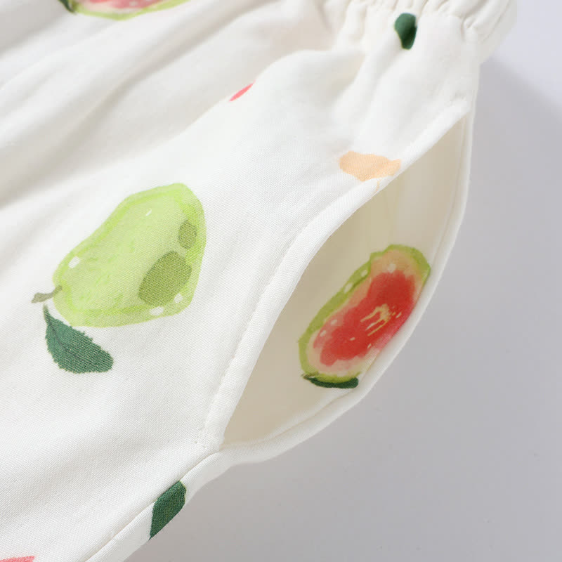 Guava Print Cotton Gauze Loungewear Set