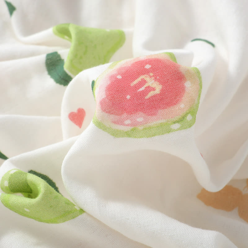 Guava Print Cotton Gauze Loungewear Set