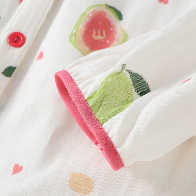 Guava Print Cotton Gauze Loungewear Set