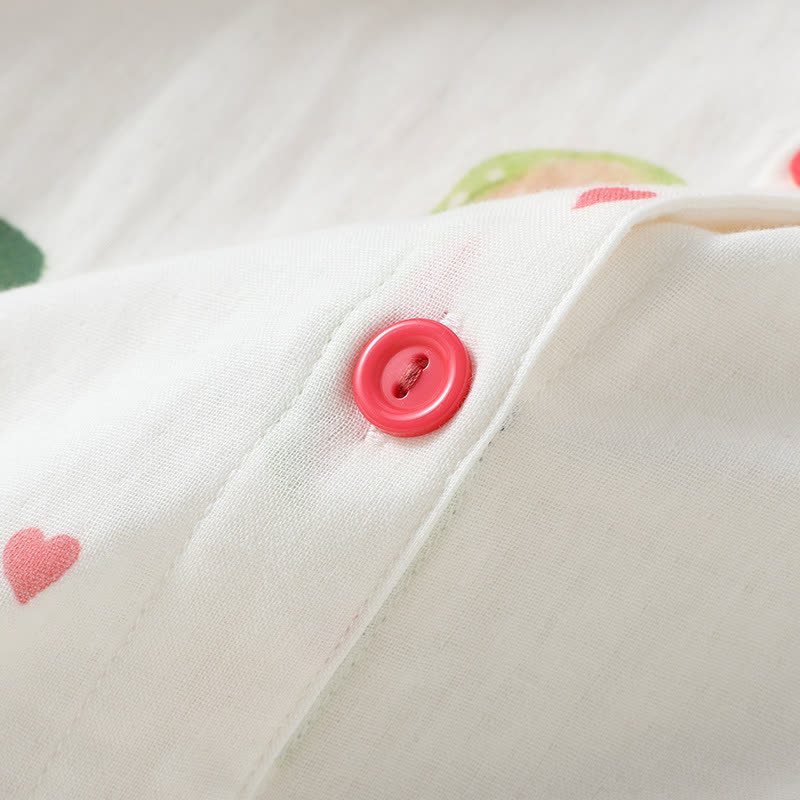 Guava Print Cotton Gauze Loungewear Set