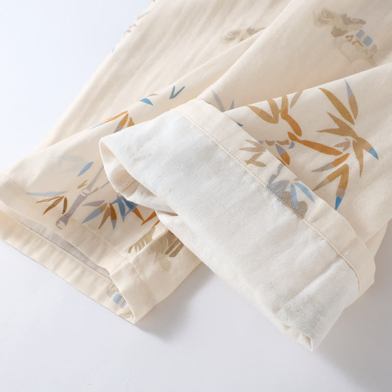 Bamboo Cotton Gauze Long Sleeve Loungewear Set