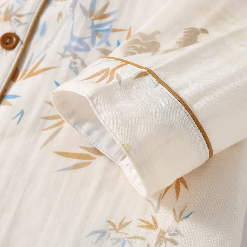 Bamboo Cotton Gauze Long Sleeve Loungewear Set