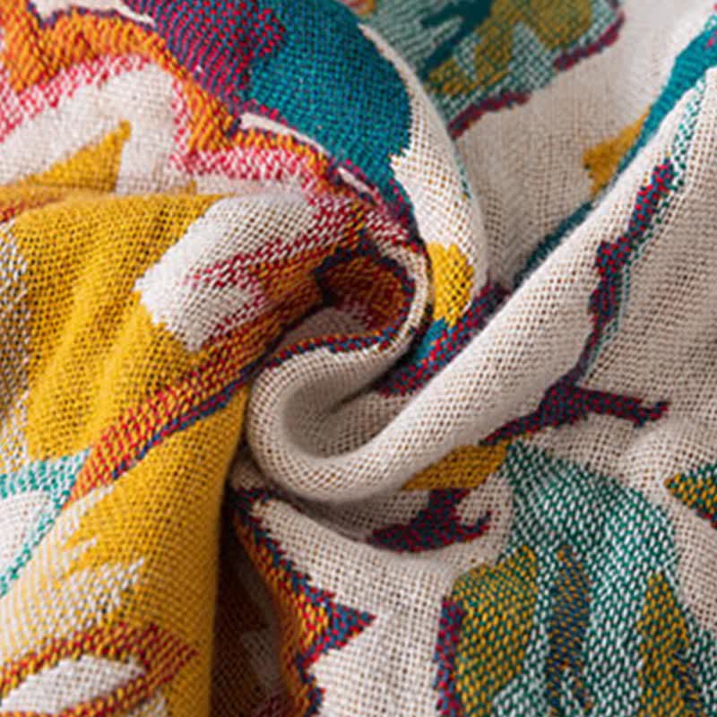 Rural Floral Cotton Gauze Reversible Quilt