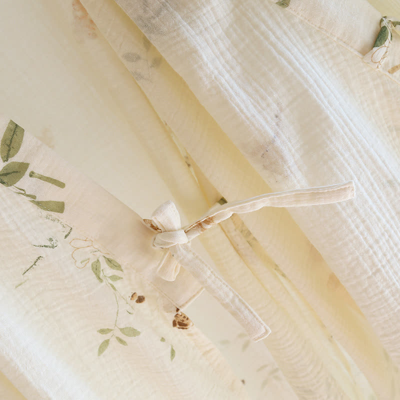 Leaf Cotton Gauze Bathrobe Pajama