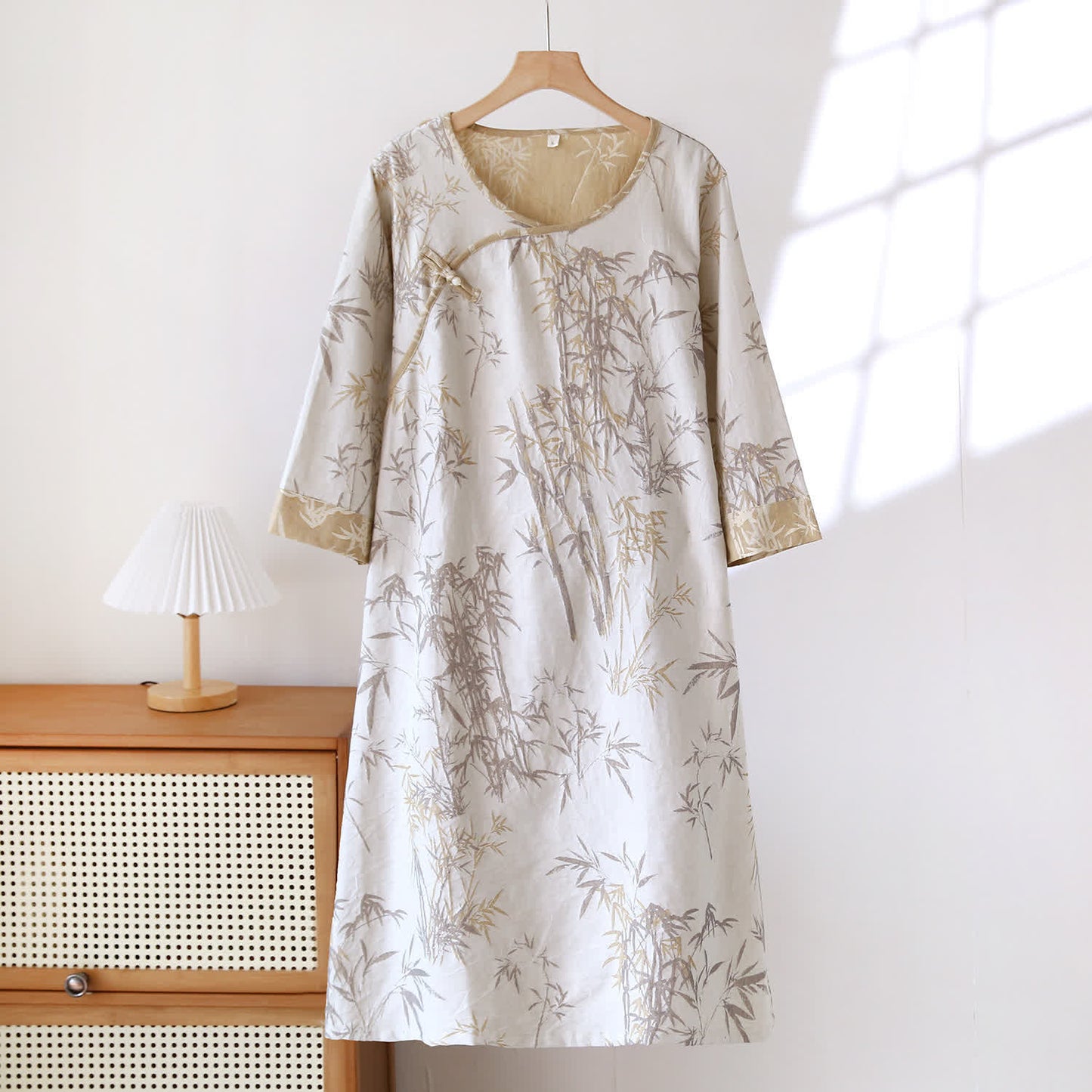 Vintage Jacquard Bamboo Cotton Gauze Nightgown