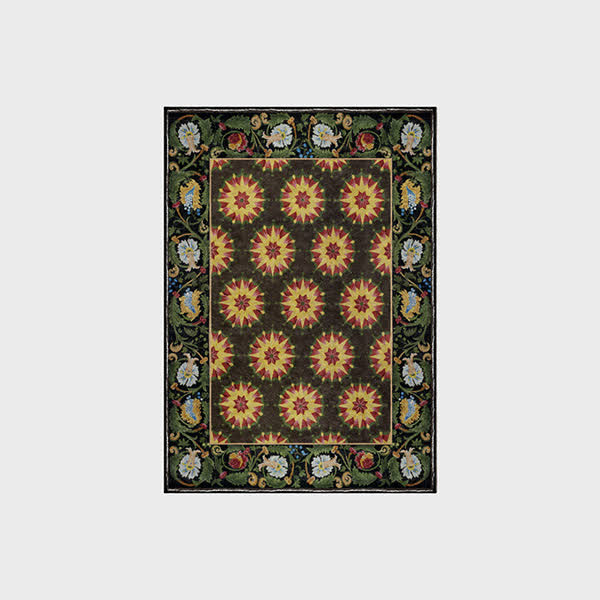 Floral Water Resistant Washable Anti-slip Area Rug