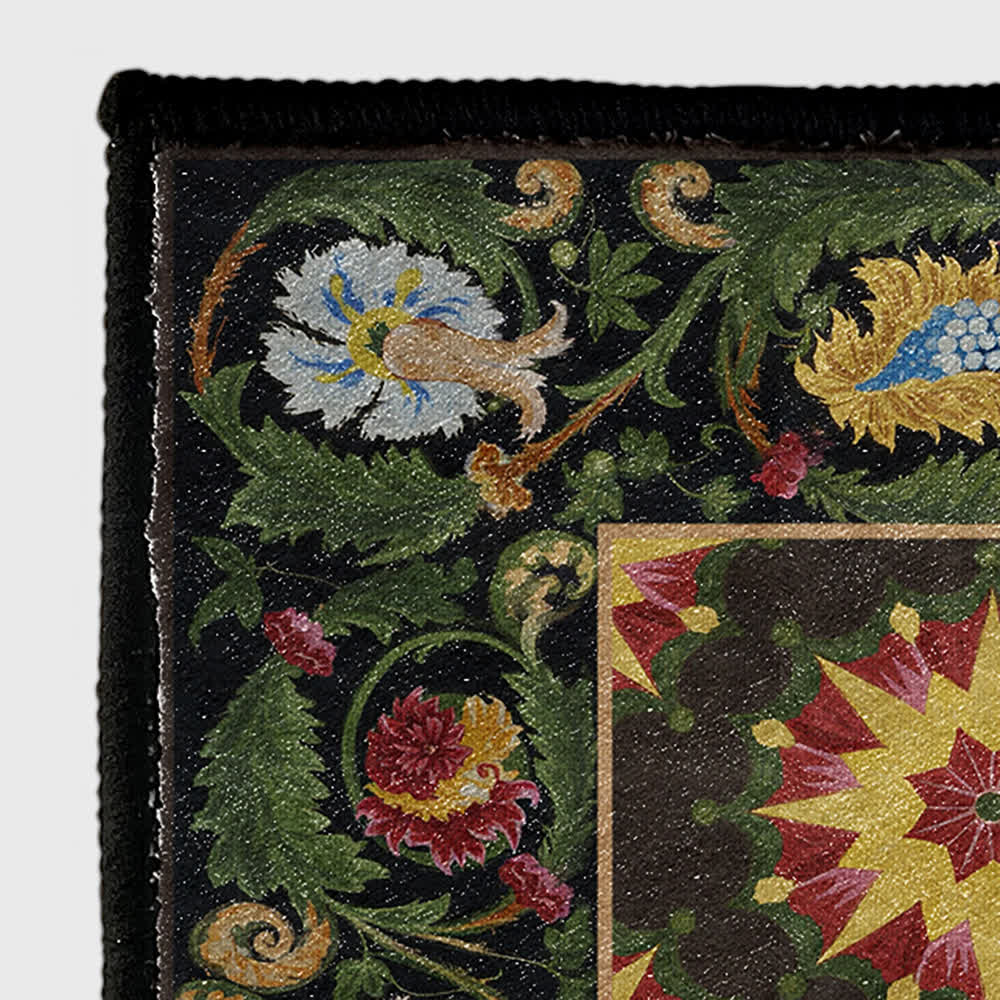 Floral Water Resistant Washable Anti-slip Area Rug