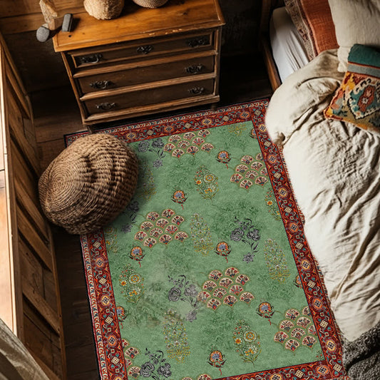 Washable Vintage Floral Anti-slip Area Rug