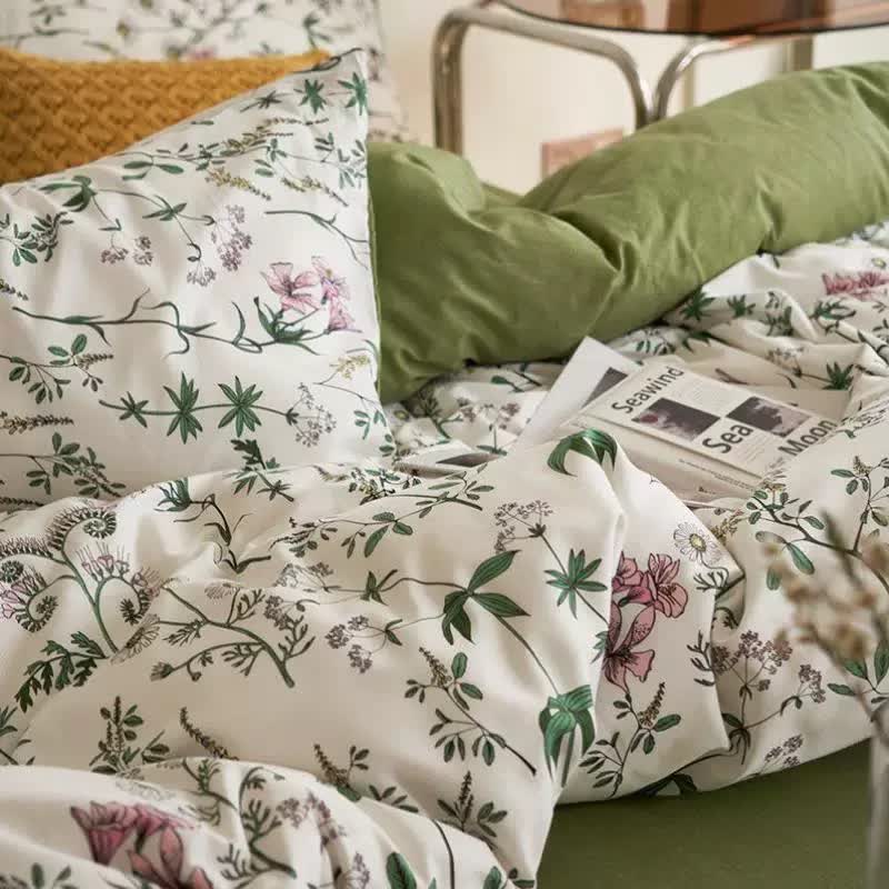 Floral Branches Cotton Bedding Set(4PCS)