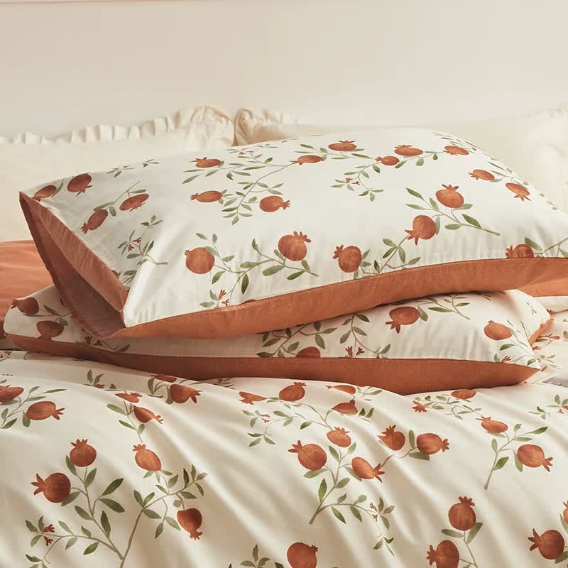 Pomegranate Print Cotton Bedding Set(4PCS)