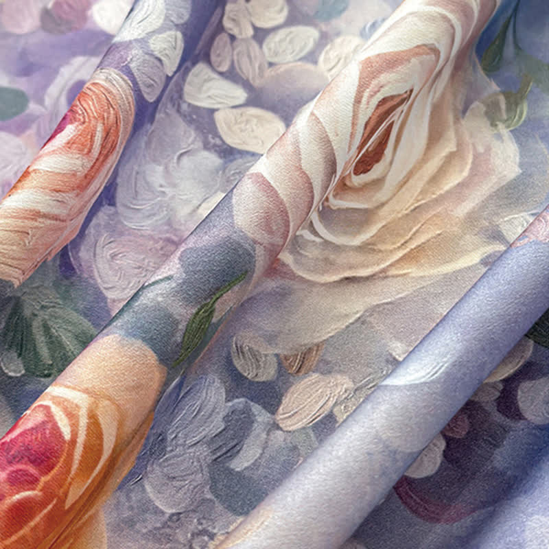 Oil Painting Style Floral Cotton Bedding Set(4PCS)