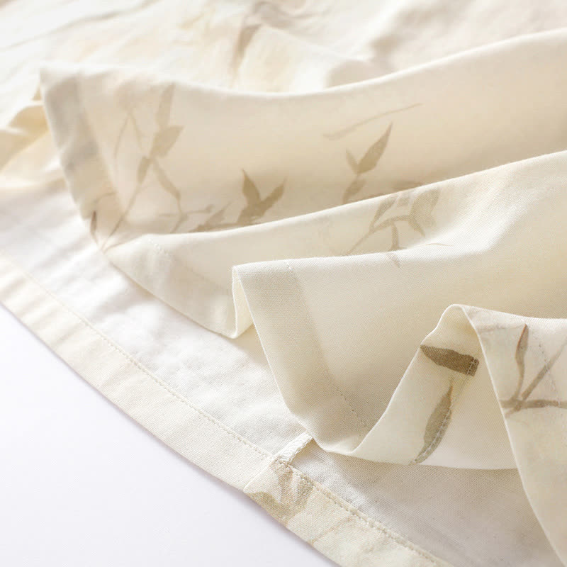 Vintage Bamboo Print Bamboo Fiber Nightgown