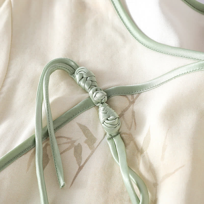 Vintage Bamboo Print Bamboo Fiber Nightgown